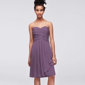 David’s Bridal Short Crinkle Chiffon Dress